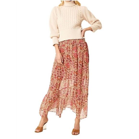 MISA LOS ANGELES agyness skirt in hibiscus floral Large NWT $ 395.00 - Picture 1 of 4